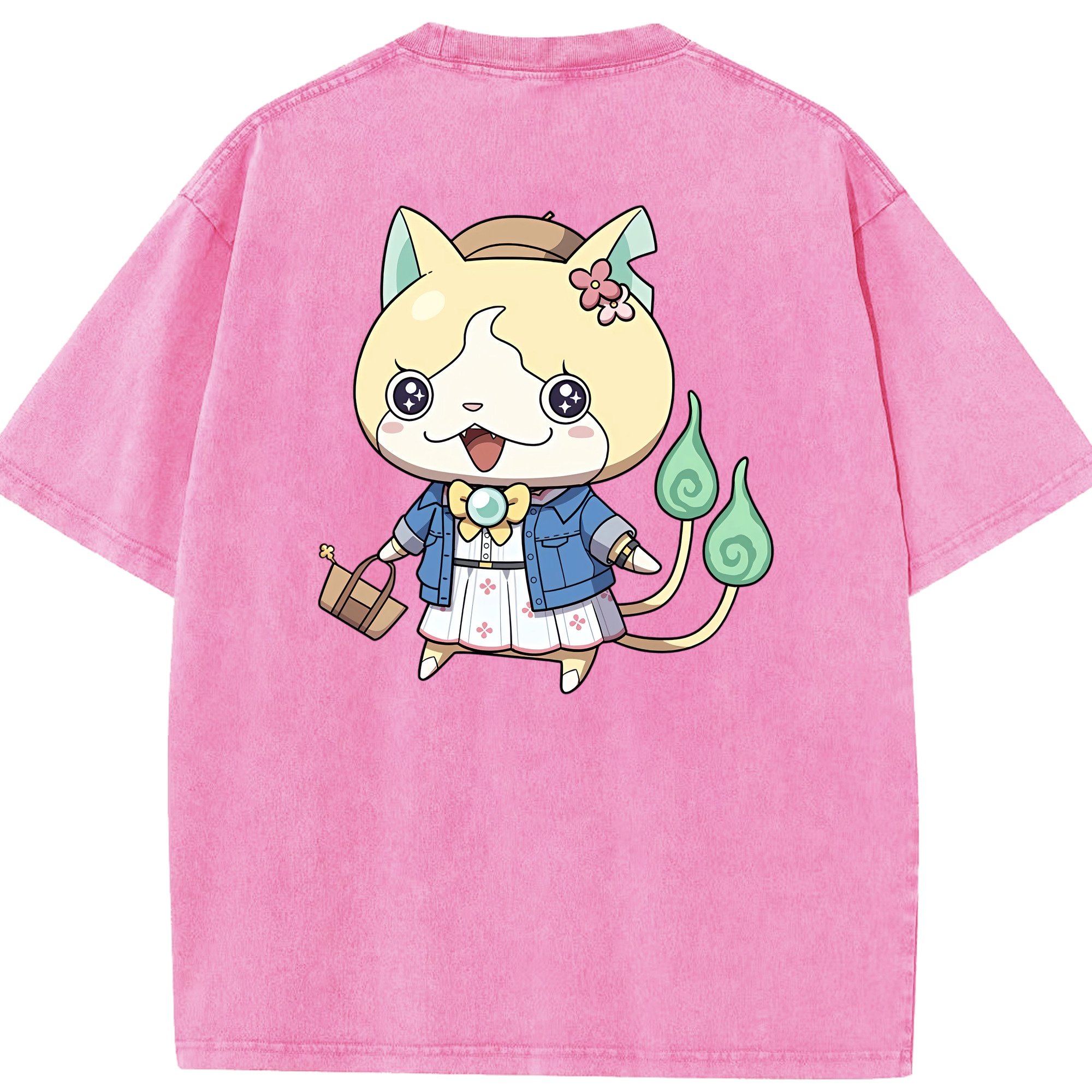（画像用） 妖怪ウォッチ Yo-kai Watch 綿100% ヴィンテージ風 半袖Tシャツ（背面プリント）
